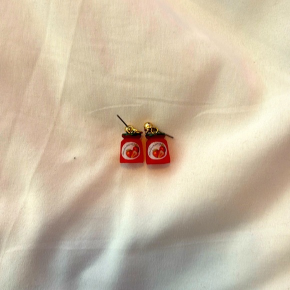 homemade Jewelry - Strawberry jam earrings homemade